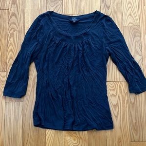 Reitman’s Petite 3/4 Sleeve Navy Shirt